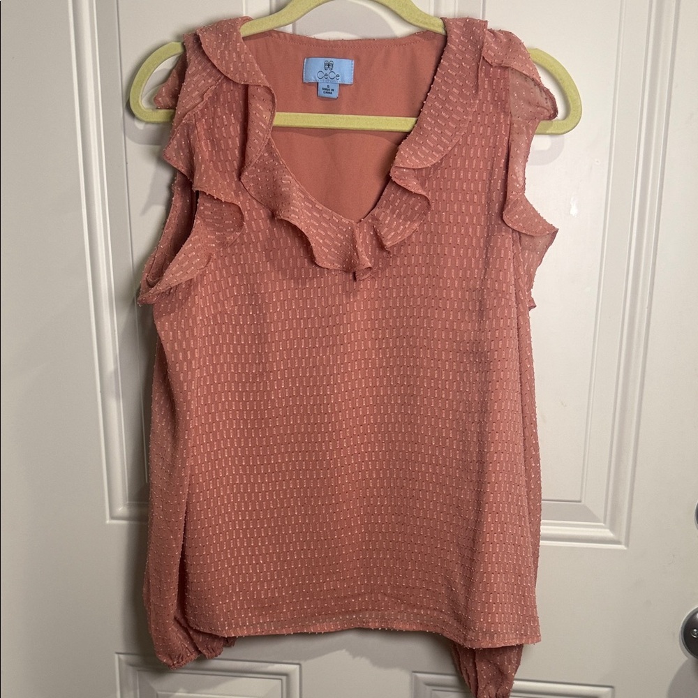 CeCe Antique Rose Textured Top